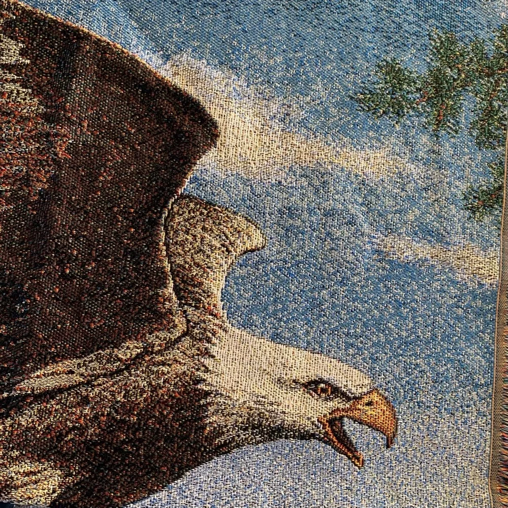Like-New Wall Tapestry: American Eagle on the Hunt